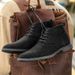 Men's Classic Pointed Toe Ankle Boots - Genuine PU Leather Low-Cut Martin Boots For Men (Size 39-46) - Stylish & Durable For Winter_viptrois.com