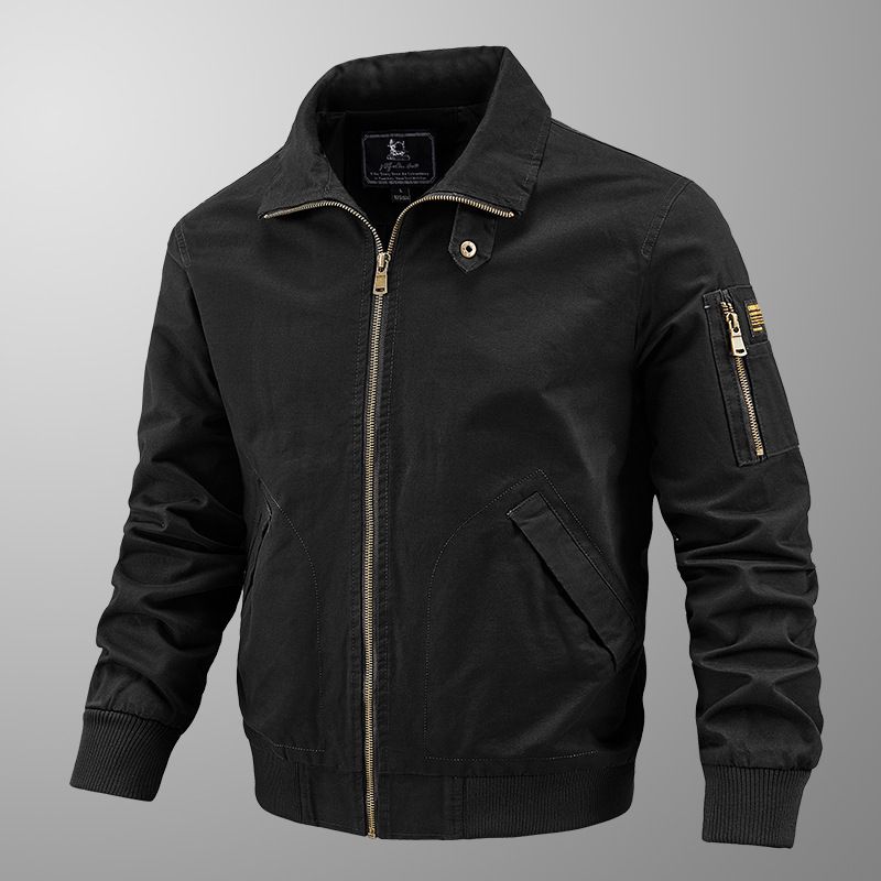 Men's Classic Flight Jacket – Lightweight Spring/Autumn Bomber With Loose Fit (S-5XL, 4 Colors)_viptrois.com