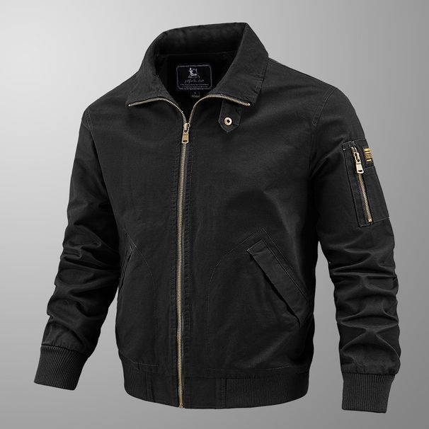 Men's Classic Flight Jacket – Lightweight Spring/Autumn Bomber With Loose Fit (S-5XL, 4 Colors)_viptrois.com
