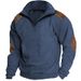 Men’s 3D Printed Stand Collar Zipper Sweatshirt – Streetwear Polo Pullover For Autumn & Winter (Black/White/Grey, Regular Fit, Machine Washable)_viptrois.com