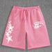 New 2026 Unisex Street Style Hip Hop Loose Fit Sports Shorts Star Print Casual Men's Clothing Bottoms_viptrois.com