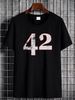 42 T-Shirt The Hitchhiker's Number Guide To The Answer Galaxy Fun Geek Nerd Fashion Casual Summer Breathable Stylish Stretched Slightly Homme_viptrois.com