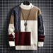 2025 Sweater Men's Autumn And Winter Japanese Thickened Splicing Korean Version Of Trendy Sweater Bottoming Knitted Sweater Men's_viptrois.com