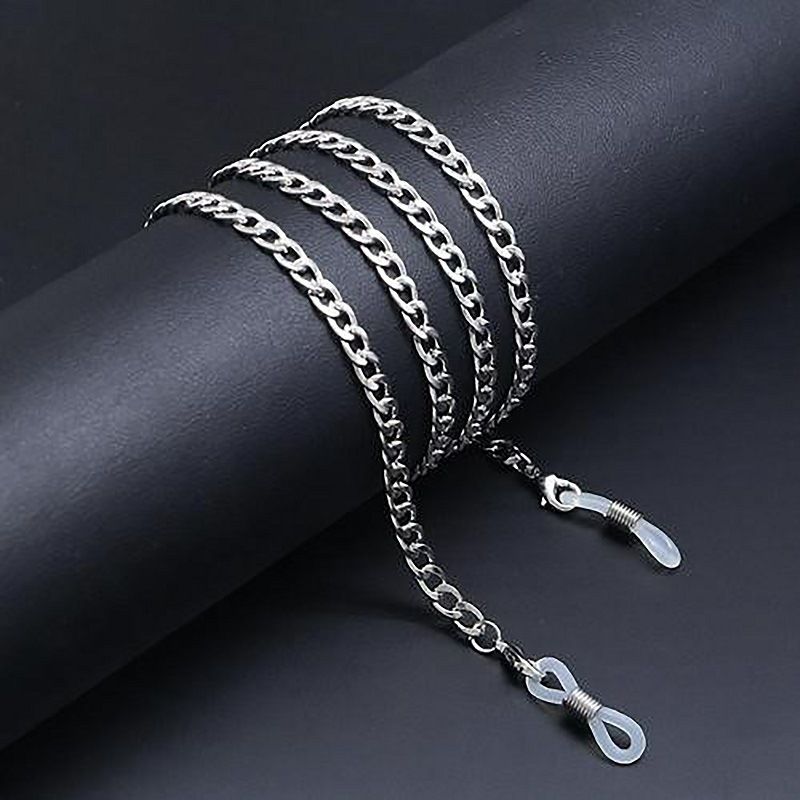 Exaggerated Metal Mask Cuban Anti-Slip Chain Neck Strap Glasses Accessories Dual-Use Anti-Lost Hanging Rope_viptrois.com