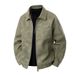 American Spring And Autumn Middle Aged Youth Solid Color Collar Leather Male Maillard Luxury Motorcycle Couple Jacket_viptrois.com
