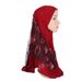 Malay embroidered headscarf crystal linen mesh patchwork hat H012_viptrois.com