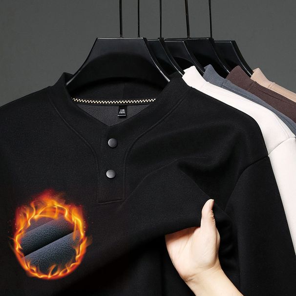 Live Streaming Dropshipping Middle-aged Men's Fleece-lined Thickened Autumn Winter Thermal Long-sleeve Sweatshirt_viptrois.com