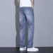 2025 New Summer Versatile Jeans Men, Straight Tube, Slim Fit, Washed, Grinding White, Made Old Pants For Men_viptrois.com