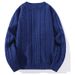 Trendy Brand Youth Casual Knitted Sweater Autumn And Winter High-quality Twist Woven Jacquard Sweater Men_viptrois.com