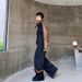 Autumn And Winter Thickened Denim Suit Personalized Patchwork Stand-up Collar Jacket Wide-leg Denim Trousers Two-piece Set_viptrois.com
