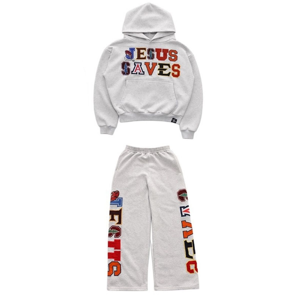 Printed Sweatshirt And Sweatpants Set For Men Long Sleeved Pullover Hoodie Retro Jacket Street Style Trendy Y2K_viptrois.com