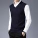 Men's V-Neck Sleeveless Sweater Vest - Slim Fit Knit Pullover For Autumn & Winter - Casual Solid/Checkered/Floral Pattern_viptrois.com
