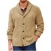 Autumn And Winter New Fashion V Neck Long Sleeve Single Breasted Cardigan Sweater Jacket Men's Business Sweater_viptrois.com