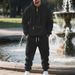 Men's Winter Hooded Fleece Sweatshirt Cargo Pants Set Thermal Lined Two-Piece Outfit For Casual, Streetwear Black,Grey, Navy,White Beige,Dark Grey)_viptrois.com
