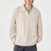2025 Retro Lazy Twisted Texture Two-Piece Turn-Down Collar Pullover Sweater Men Loose Spliced Knitted Cardigan_viptrois.com