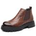 European Warm Series Autumn And Winter Mid-Top Short British Style Men's Velvet Warm Low-Top Martin Boots_viptrois.com