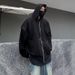 Silhouette Hooded Cardigan Sweatshirt Men's Autumn Short Shoulder Padded Casual Sports Jacket Top_viptrois.com