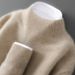 Pure 100% Pure Wool Solid Color Men's Half Turtleneck Pullover Casual Cashmere Sweater Loose Knitted Base Shirt_viptrois.com