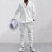 Men's Clothing Casual Long Pants With V-Neck Jacquard Knit Sweater Set - Lightweight Cotton Blend Autumn Outfit For Business Casual & Daily Wear_viptrois.com
