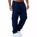 Men's Clothing Men's Plain Straight Sweatpants Drawstring Loose Overalls_viptrois.com