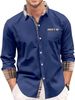 Men's Clothing Foreign Trade Independent Station European And American Plaid Shirt Spring And Autumn Men's Casual Vacation Pocket Patch Tops_viptrois.com