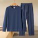 Men's Cotton Sweatshirt & Sweatpants Set – Casual Round Neck Two-Piece Outfit (Grey/Black/Blue, M-5XL)_viptrois.com