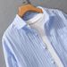 Autumn Men's Striped Simple Long Sleeved Shirt, Classic Casual Loose And Trendy Youth Versatile Men's Shirt_viptrois.com