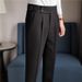 Men's Slim Fit Casual Dress Pants High Waist Three Dimensional Tailoring Neapolitan Style New 2025_viptrois.com