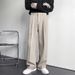 Spring And Autumn Celebrity Drape Straight Suit Pants Men's Loose Korean Version Of Casual White Wide Leg Trousers Mopping Pants_viptrois.com