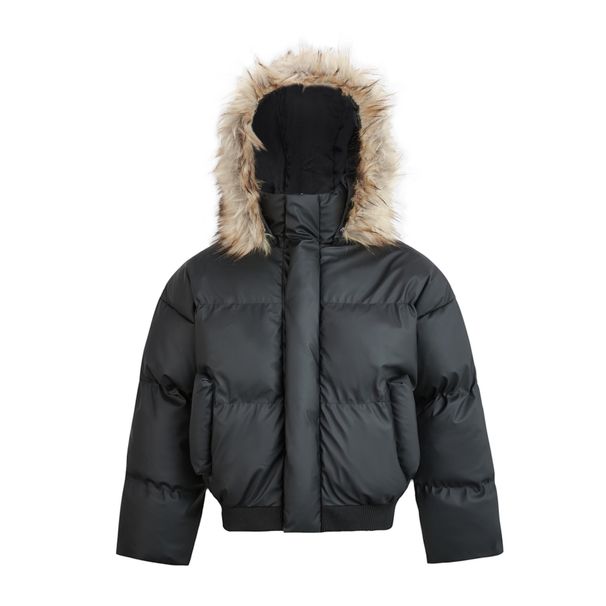 Zuoshandiao Large Fur Collar Hooded Men's Thickened Coat High-end Warm PU Leather Cotton Padded Puffer Jacket_viptrois.com