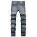 Spot Men's Retro Slim Fit Stretch Jeans Trendy Straight Leg Trousers Versatile Classic Style_viptrois.com