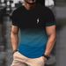 2024 Minimalist Gradient 3D Printed Short Sleeved T-shirt Large Sports Breathable Men's Clothing Batch_viptrois.com