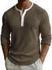 "Men's Digital Print Henley Shirt - Breathable Polyester V-Neck With 3-Button Placket, Motorcycle & Geometric Patterns (Sizes S-5XL)"_viptrois.com