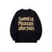 Vintage Letter Jacquard Sweater – Retro Unisex Pullover For Men & Women (Black, S/M/L/XL_viptrois.com