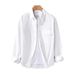Men's Clothing Pure Cotton Casual Shirt Handsome Trend Loose Versatile Solid Color Shirt_viptrois.com