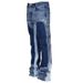 Designer Men's Jeans Men Long Stacked Flare Pants Fashion Stretch Trouser Patch Denim Pant_viptrois.com