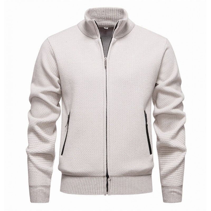 Men's Clothing Casual Sweater Trendy Fashion Stand Collar Knitted Cardigan Jacket_viptrois.com