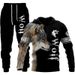 Loom Loom Direct Supply European And American New Style Set 3D Wolf Animal Print Hooded Men's Fashion Sweatshirt_viptrois.com