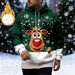 Pure Santa Claus Reindeer 3D Print European And American Cross-Border Men's Red Loose Drawstring Pocket Hoodie In Stock_viptrois.com