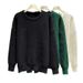 New solid color round neck sweater for men's autumn and winter versatile knitwear, lazy pullover sweater, fashionable_viptrois.com