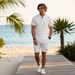 Classic American Prep Striped Short-Sleeve T-Shirt & Pants Set – Premium Minimalist Loungewear For Men_viptrois.com