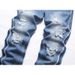 Loom 2021 Autumn Winter New European American Oversized Straight Men's Cross-border Ripped Jeans_viptrois.com