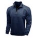 Men's Retro Zip-Up Fleece Hoodie With Stand Collar – Thickened Polyester Pullover For Fall & Winter (Black/Grey/Army Green/More)_viptrois.com