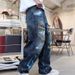 Men's Clothing Retro Personality Ripped Beggar Jeans Men Spring Street Fashion Brand Handsome Loose Straight Long Pants Men_viptrois.com