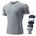 Men's Clothing Sports T Shirt Quick Drying Short Sleeved Top Ice Silk Stretch Fitness Clothes Outdoor Running Training Clothes_viptrois.com