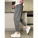 Men's Clothing Black Warrior Loose Skinny Casual Pants Summer Thin Ice Silk Slit Nine Point Pants Men's Fashionable And Handsome Harem Pants_viptrois.com