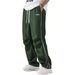 Men's Quick-Dry Athletic Pants With Striped Design, Breathable Elastic Waistband, Straight Leg Casual Trousers For Summer, Gym, Running_viptrois.com