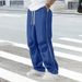 Men's Summer Casual Loose Trousers Trendy Versatile Straight Leg Pants Solid Color Everyday Wear_viptrois.com