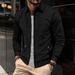 2024 Outerwear Spring And Autumn Youth Waffle Zippered Pocket Flip Collar Slim Fit Cardigan Men's Jacket Outer_viptrois.com
