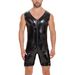 Men's Clothing Elastic tights stage performance clothes for menmen mirrored leather jumpsuit sexy zipper open crotch pants for men_viptrois.com